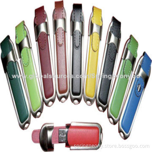 Keychain leather USB flash drives